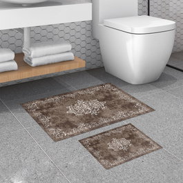 Mijölnir Juego de alfombras de baño Marrón (2 piezas)